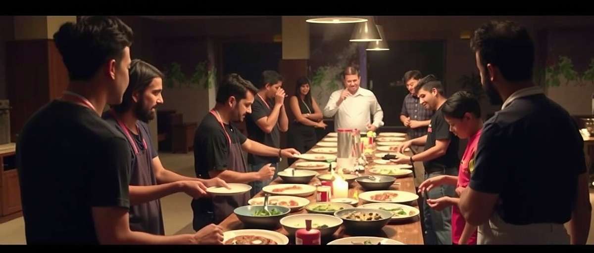 Fenugreek Fable Indian Trek community meetup in Mumbai showing players gathered for a cooking competition using fenugreek recipes from the game